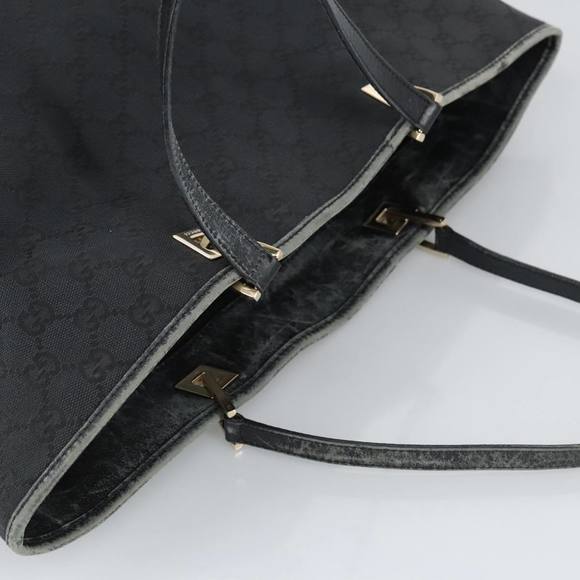 GUCCI GG Canvas Tote Bag Black Gold 002 1097 2404 Auth 97577 - Picture 6 of 16
